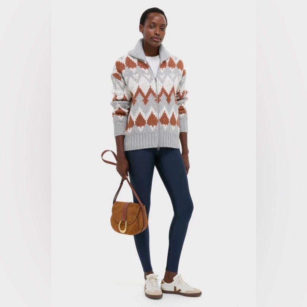 VARLEY Grey Melange Brockley Jacquard Knit Jacket